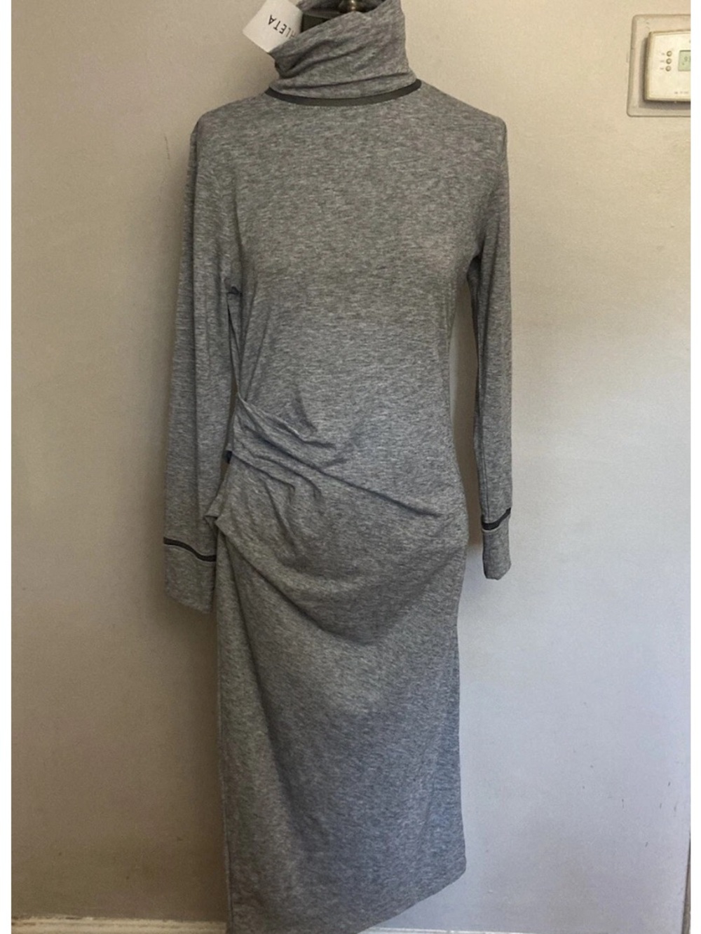 9-20 Athleta Industry Dress Merino Wool Blend Gray Turtleneck Petite Small PS NW